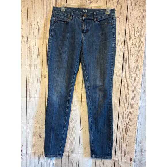 Loft Modern Skinny Casual Denim Blue Jeans Size 4 - Picture 2 of 7